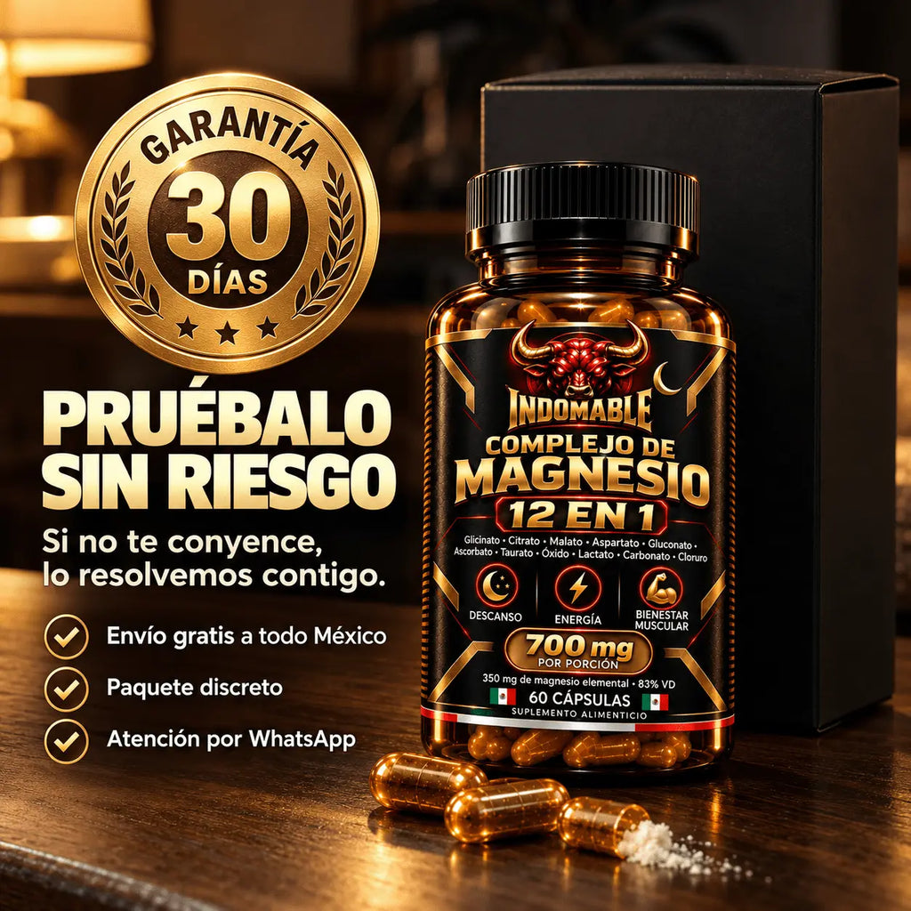 INDOMABLE Noche · Magnesio 12 en 1 para Descanso y Recuperación · 60 cápsulas