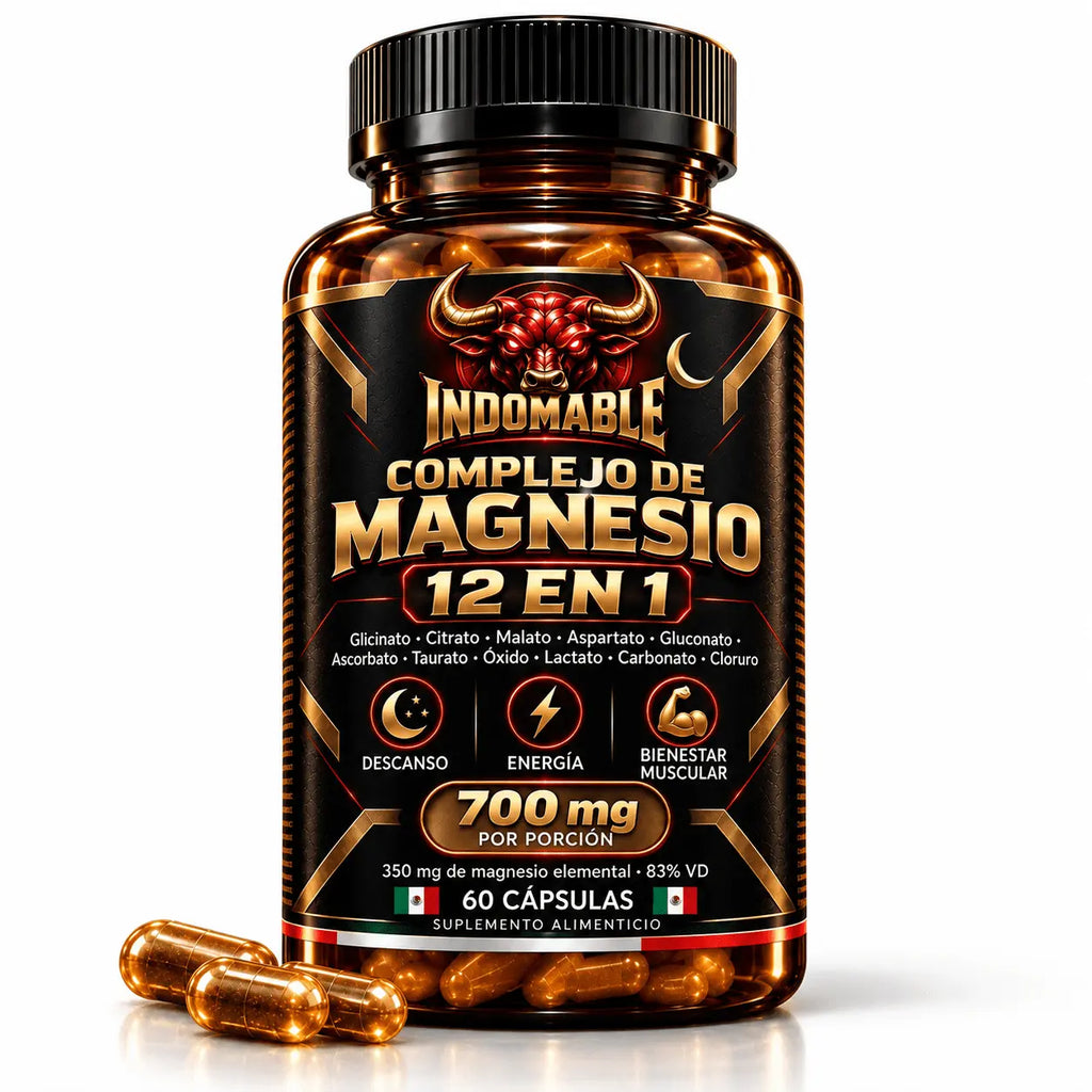 INDOMABLE Noche · Magnesio 12 en 1 para Descanso y Recuperación · 60 cápsulas