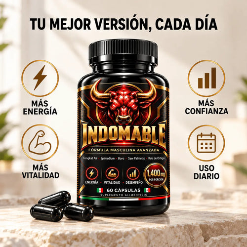 INDOMABLE Día · Energía y Vitalidad Masculina · 8 activos
